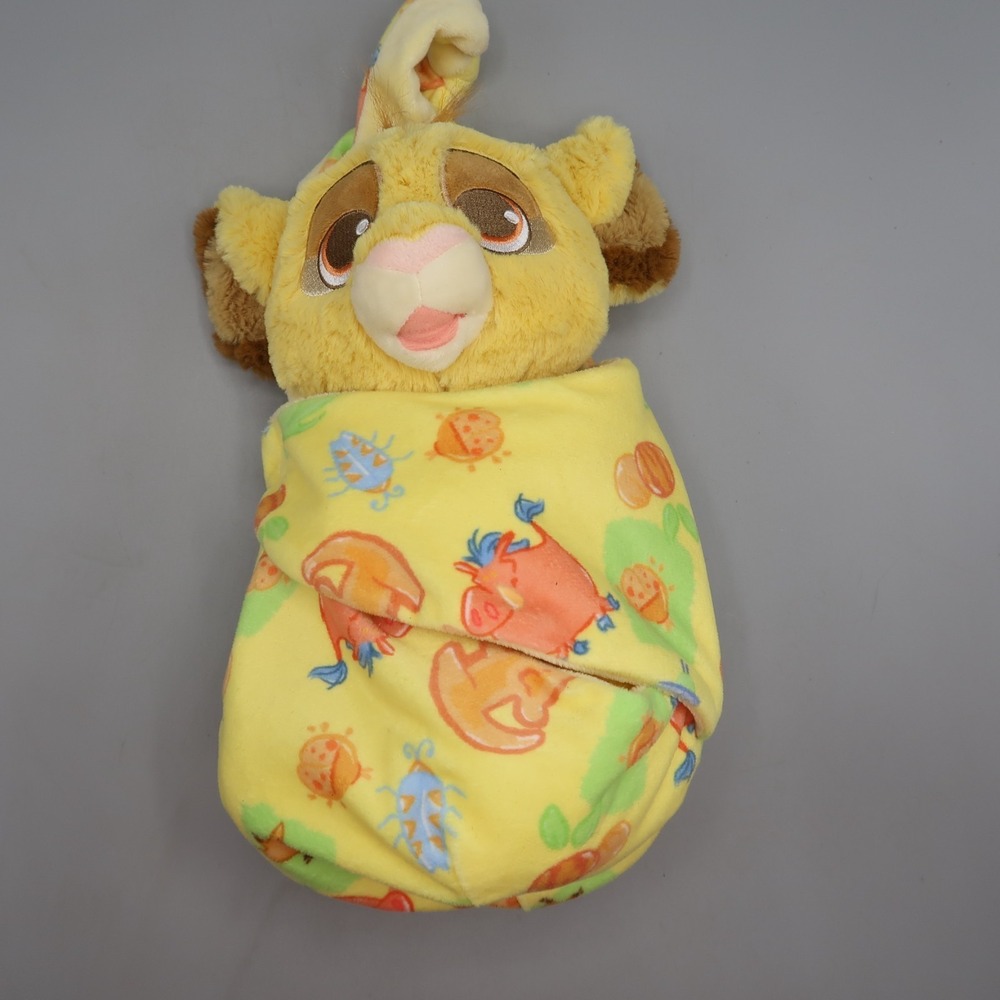Disney Parks Babies Plush Lion's King Baby Simba Stuffed Animal Swaddle Blanket‎